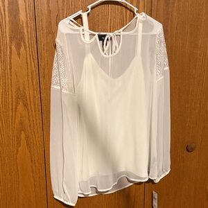 ABG Sheer Lace detail Blouse